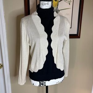 4/$25 Ronni Nicole Gold Sweater Shrug Bolero Cardigan Size Large
